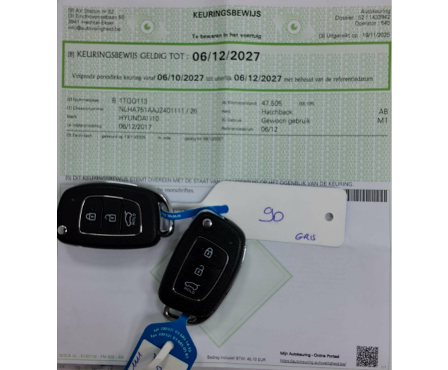 Hyundai i10 1.0i USB 1STE EIGENAAR **48000KM** Ninove auto